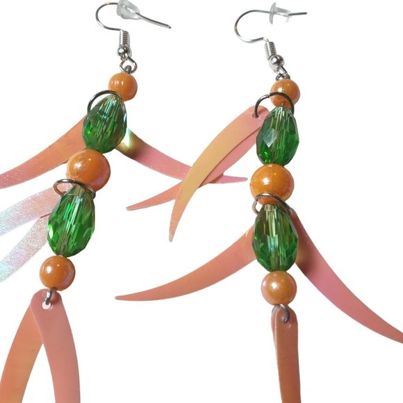 Handmade By Donovan Earrings Boho Bead Dangle Artisan Upcycled Twice Loved - Picture 6 of 6